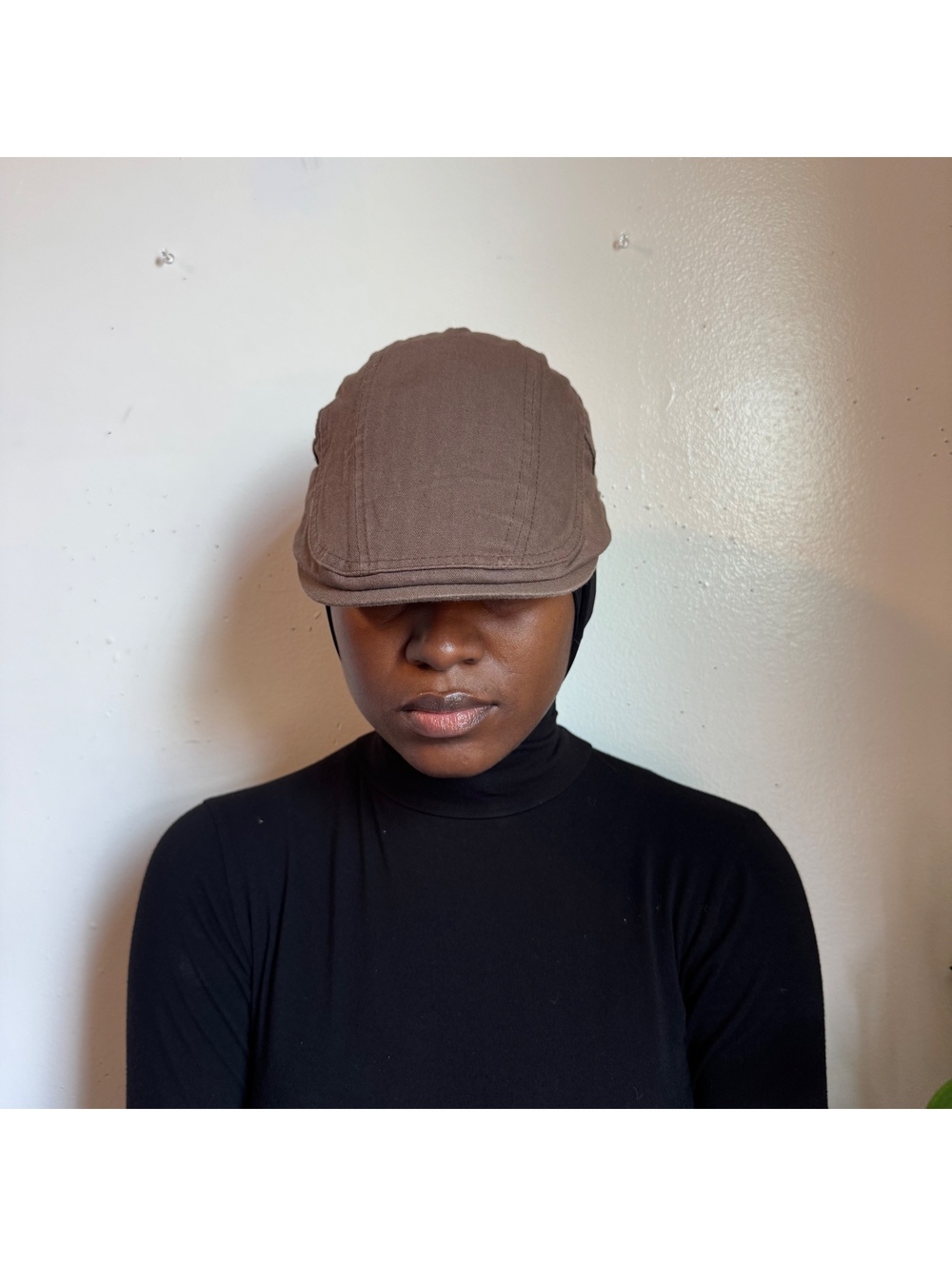 Y2K Brown Flat Cap Ivy Newsboy Cabby Driving Hat Cotton Adjustable One Size